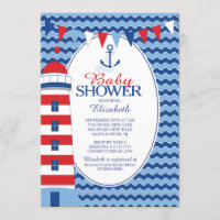 Ancre moderne Nautical Boys Baby shower Invitation