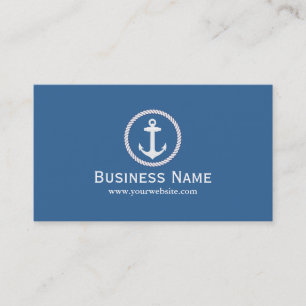 Ancre Monogramme marine Cartes de visite bleus