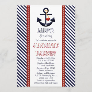 Ancre Nautical Baby Shower Invitations