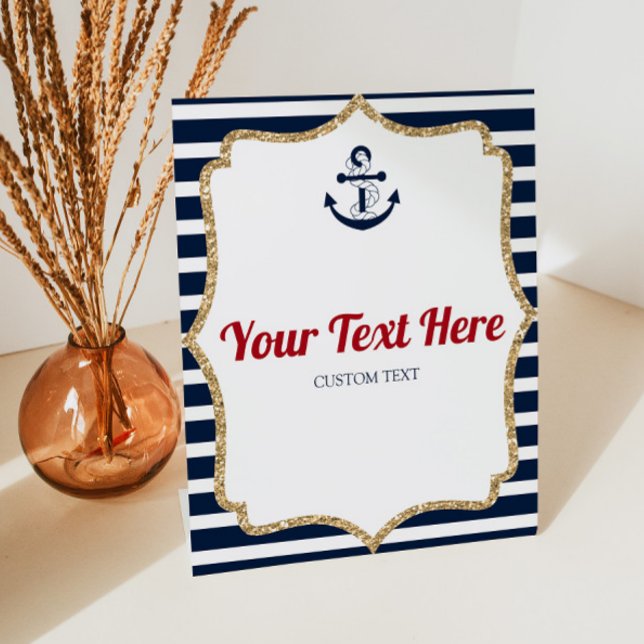 Ancre nautique Ahoy Personnalisé Texte Panneau de  (Créateur téléchargé)