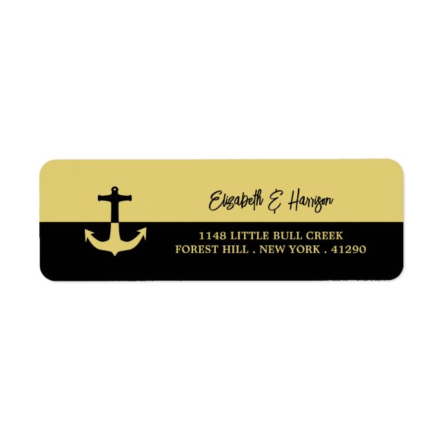 Ancre nautique - Black Gold - Mariage plage (Devant)