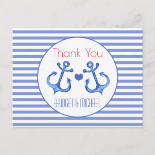 Ancre nautique   Carte postale Merci