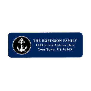 Ancre nautique Corde d' noir bleu blanc Adresse