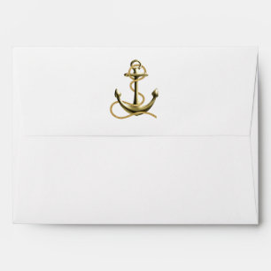 Ancre nautique Gold Black Stripe Mariage Enveloppe