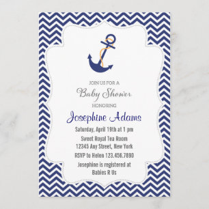 Ancre nautique Invitation Marine Blue