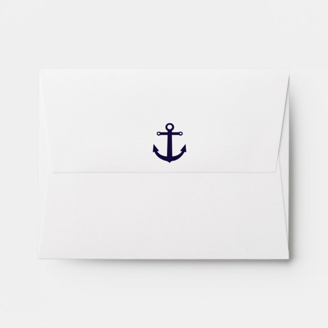 Ancre nautique Marine Blue Invitation Enveloppe (Dos (Haut rabat))