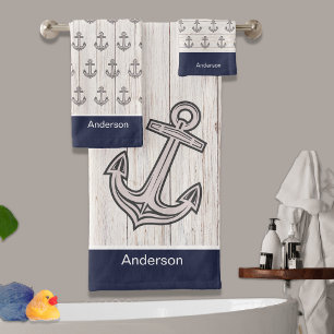 Ancre nautique personnalisée Salle de bain Ocean N