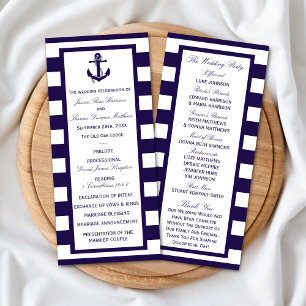 Ancre nautique Programme de mariage en bande de la