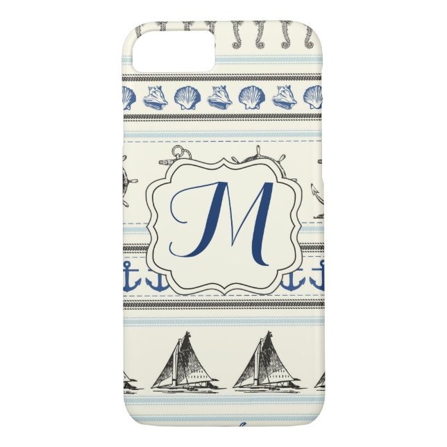 Ancre nautique Rop Monogram iPhone 7 Coque (Dos)