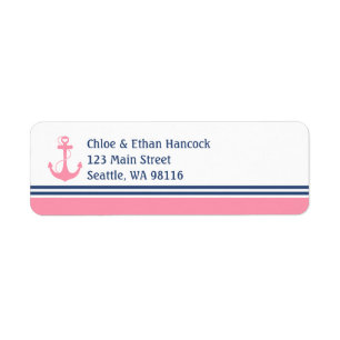 Ancre nautique rose de coeur