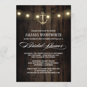 Ancre Nautique Rustique Invitations de douche nupt