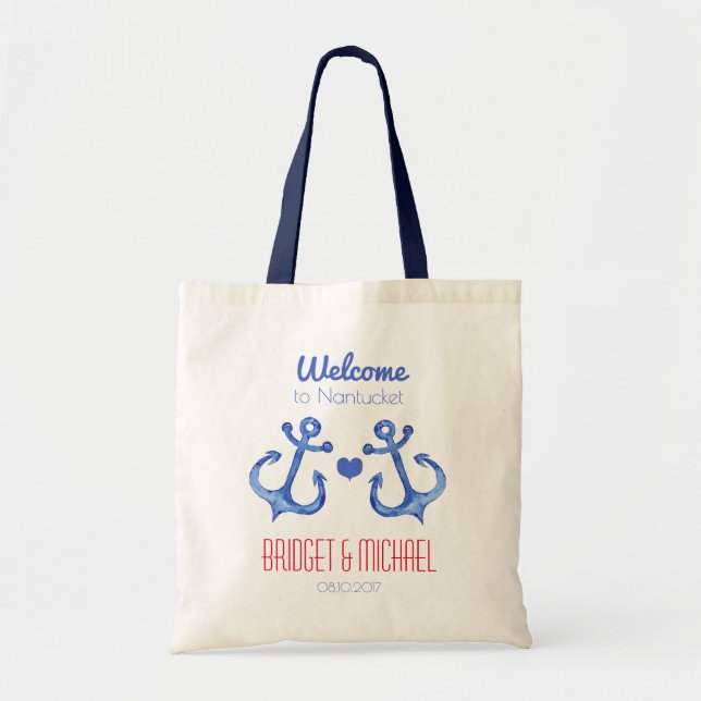 Ancre nautique | Sac de bienvenue de mariage de de (Devant)