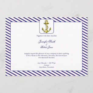 Ancre nautique sur le faire-part de mariage de