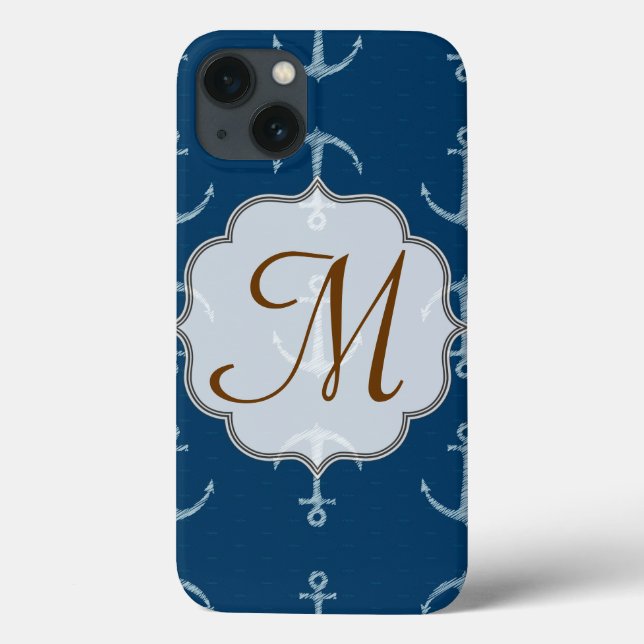 Ancre nautique voile Monogramme Coque ipad (Verso)