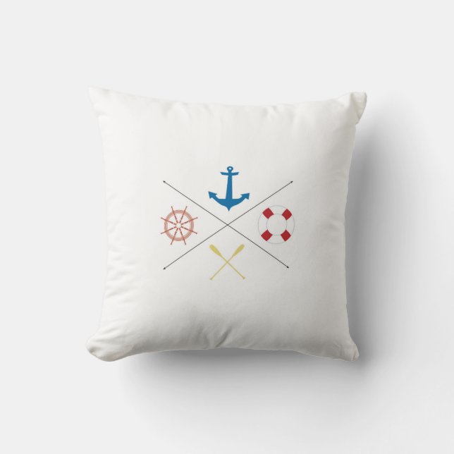 Ancre nautique voile voile Throw Coussin de canapé (Recto)