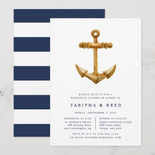 Ancre or   Dîner de répétition Invitation