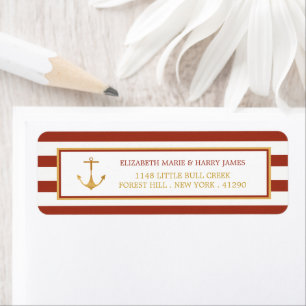Ancre or nautique, brique rouge et Mariage or
