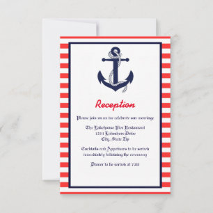 Ancre Rouge Blanc & Bleu - Invitation de réception