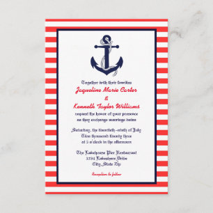 Ancre rouge blanc et bleu - 3 x 5 Faire-part de ma