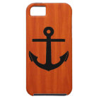Ancre, Wood Grain iPhone 5 Coque