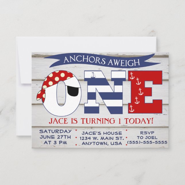 Ancres Aweigh 1er invitation anniversaire (Devant)