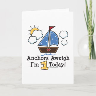 Ancres Aweigh Sailboat 1er anniversaire Invitation