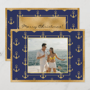 Ancres d'or photo Nautique Noël Carte de Noël