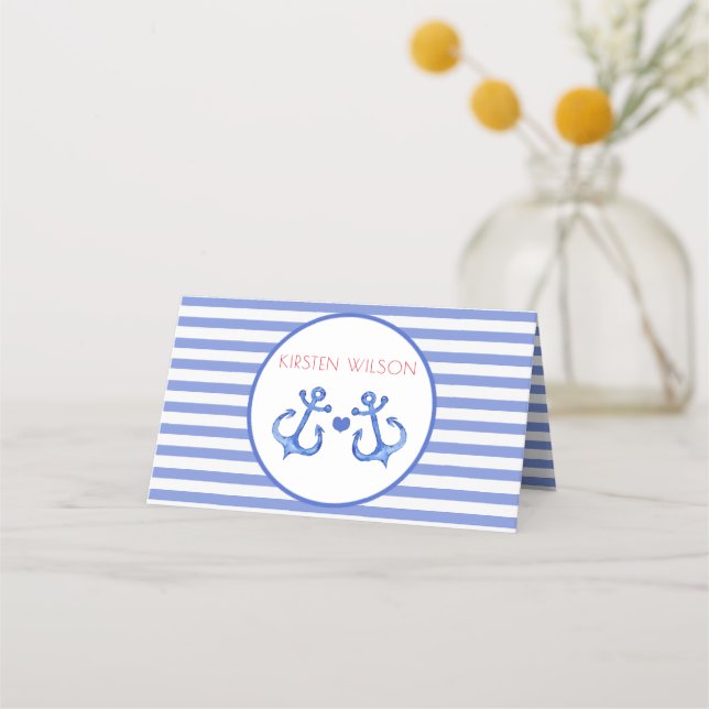 Ancres nautiques - Cartes de Mariage pliées (Devant)