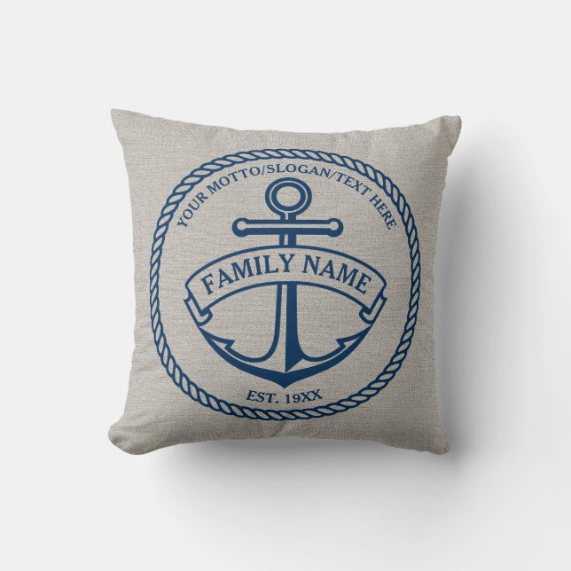 Ancrez et Rope le coussin de Toile-Regard de logo (Recto)