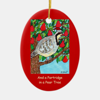 And a Partridge in a Pear Tree Ceramic Ornament