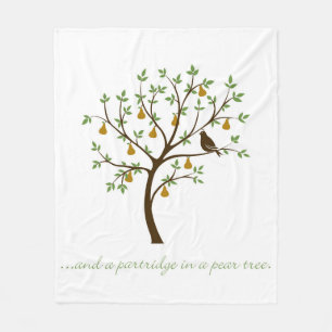 And a partridge in a pear tree fleece blanket