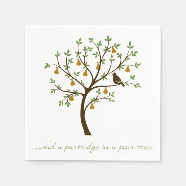 And a partridge in a pear tree napkin (Front)