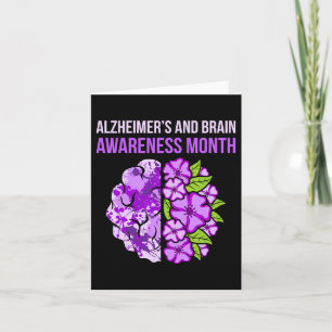 And Brain Awareness Month Purple Ribbon Graphic Card