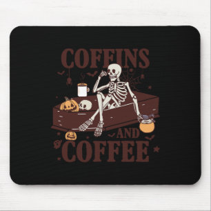 And Coffee Funny Skeleton Halloween Mouse Pad