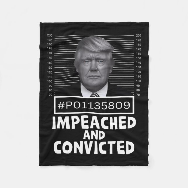 And Convicted Felon 45 Funny Anti Trump Mugshot  Fleece Blanket (Front)