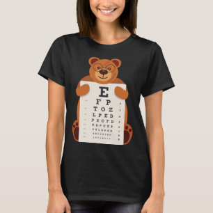and Cute Teddy Bear with Glasses holding an Eye Ch T-Shirt