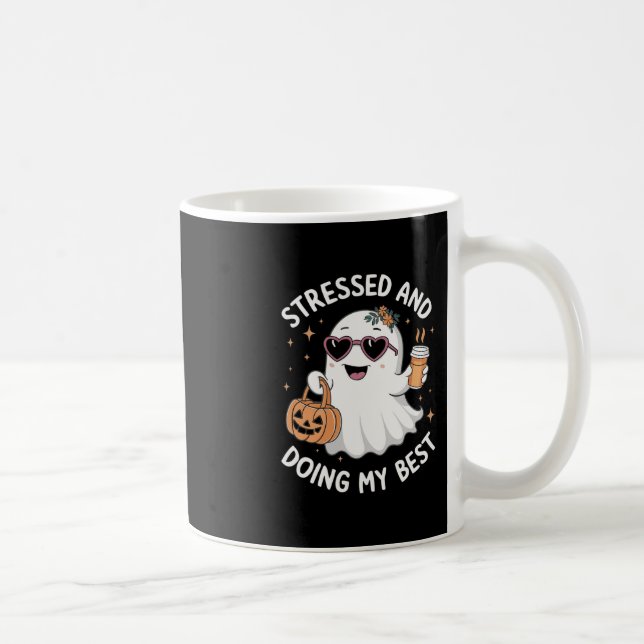 And Doing My Best Funny Ghost Halloween Coffee  Mug (Right)