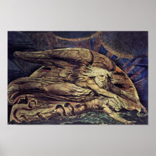 And Elohim Created Adam By William Blake Poster