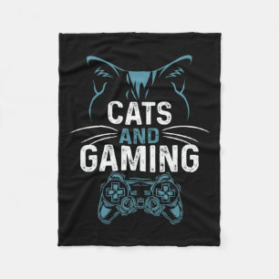 And Gaming Cute Cat Lover Gamer Video Game Cute De Fleece Blanket