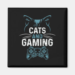 And Gaming Cute Cat Lover Gamer Video Game Cute De Magnet