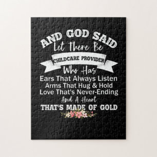 And God Said Let There Be A Childcare Provider Jigsaw Puzzle
