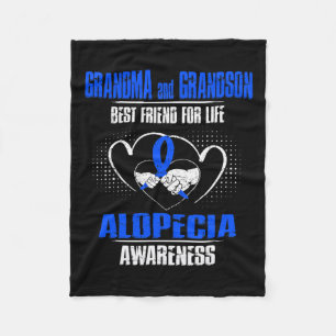 And Grandson Best Friend Of Life Alopecia Awarenes Fleece Blanket