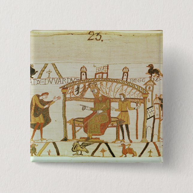 And he comes before King Edward 2 Inch Square Button (Front)