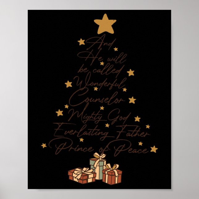 And He Will Be Called Jesus Christmas Tree Christi Poster (Front)