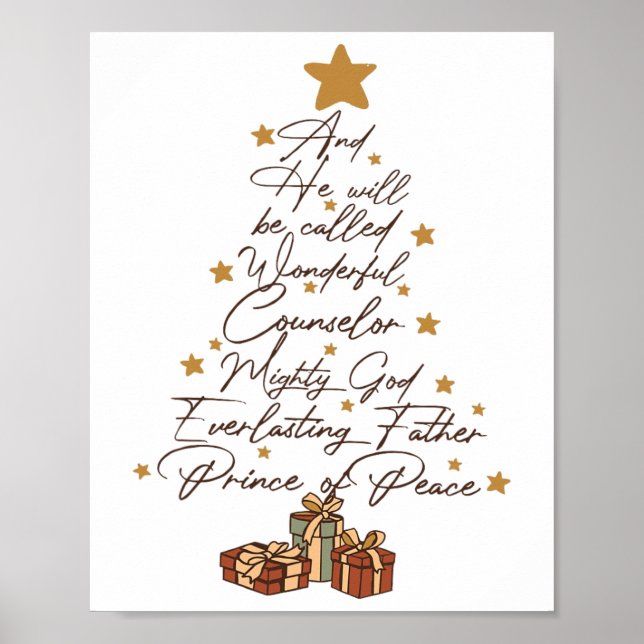 And He Will Be Called Jesus Christmas Tree Christi Poster (Front)