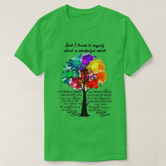 And I Think To Myself What A Wonderful World Hippi T-Shirt (Design Front)