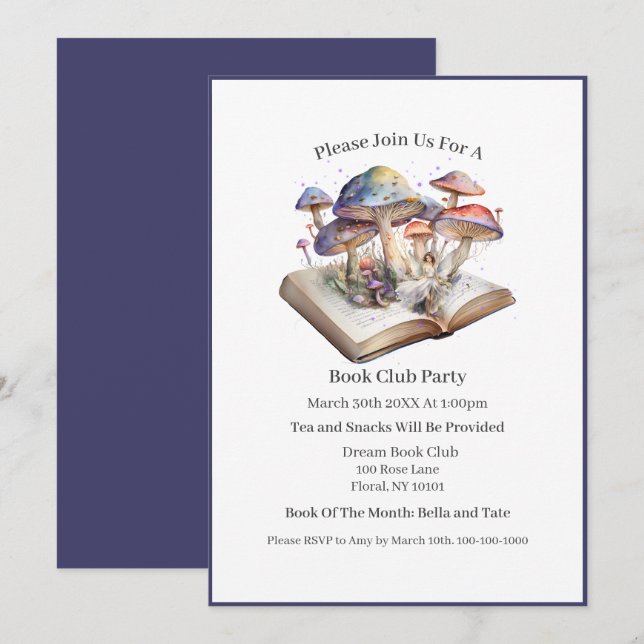 And Into My Book I Go ... Book Club Invitation (Front/Back)