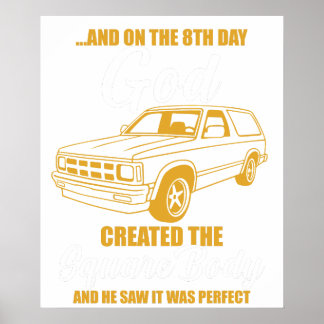 and on the 8th day god creared the square body and poster