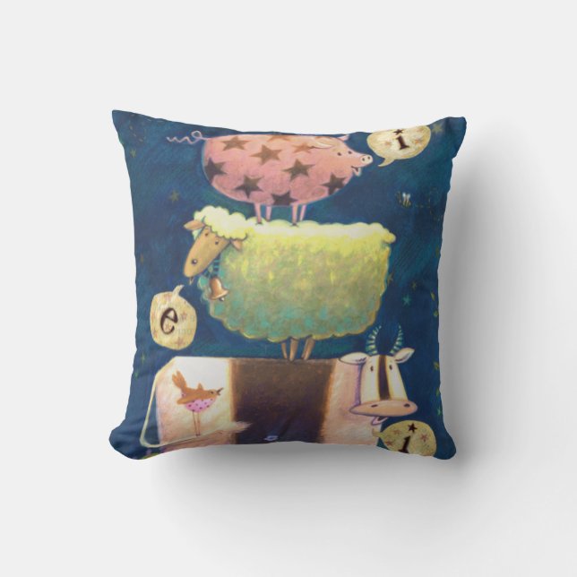 And On This Farm Throw Pillow (Front)