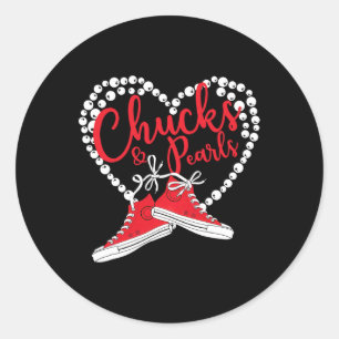 And Pearls I'm With Her Kamala 2024 1  Classic Round Sticker